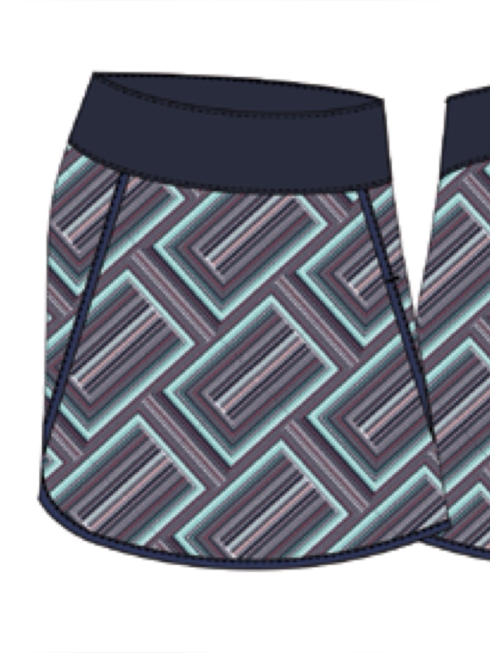 Ahead True Navy Geometric Skort - Picture 10 of 10